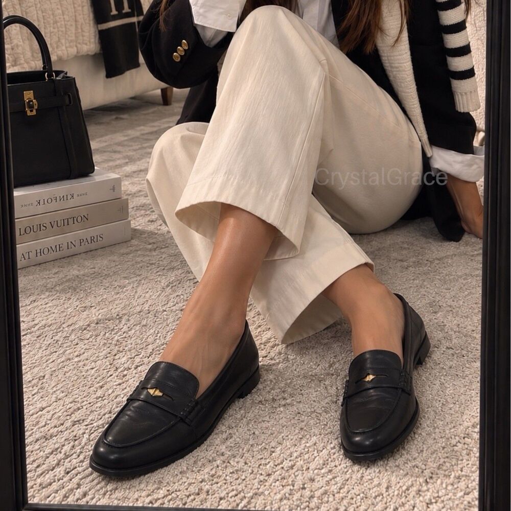 Madewell Grayson Penny Loafer Womens 12 Black Leather Business Career NR854
